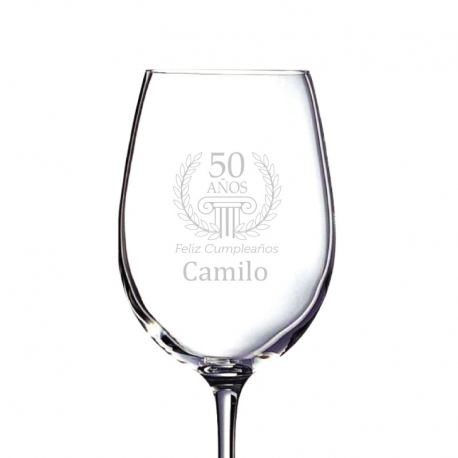 Copa de Vino Grands Vins 47 mas caja de presentación, Incluye grabado láser 