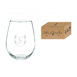 Vaso de vino Pinot 350 cc - Copa sin tallo - Incluye grabado láser