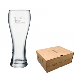 Vaso de Cerveza Praga M (Mediano) mas caja de presentación, Incluye grabado láser 