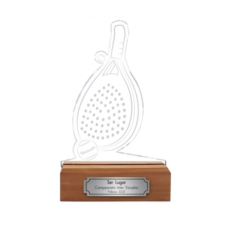 Trofeo Pádel Tercer lugar con Placa metalizada