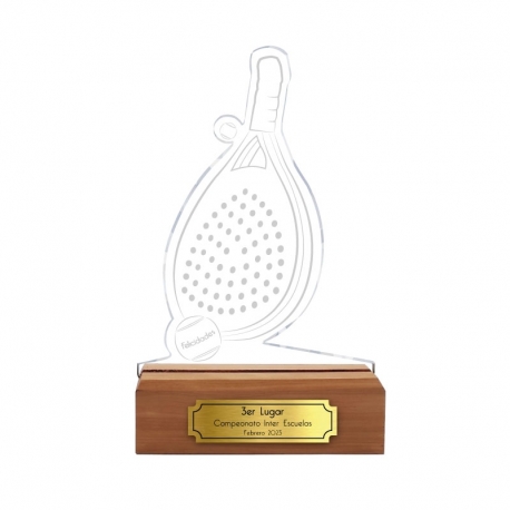 Trofeo Pádel Tercer lugar con Placa metalizada