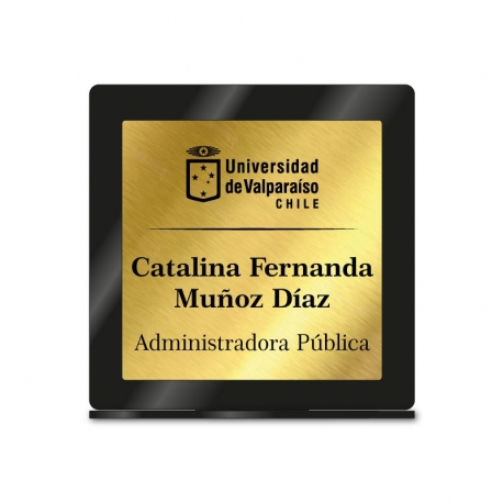 Portanombre cuadrado con placa personalizada 