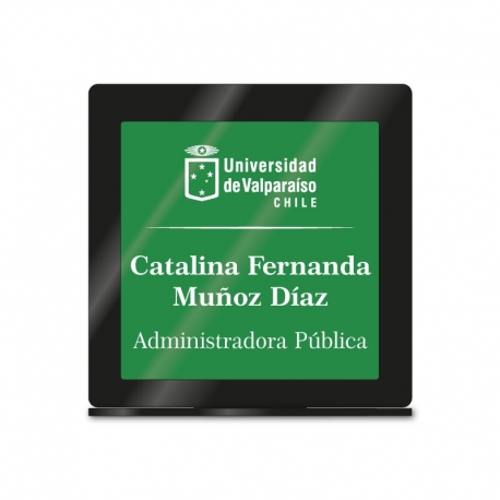 Portanombre cuadrado con placa personalizada 
