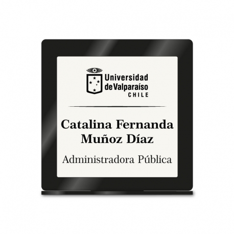 Portanombre cuadrado con placa personalizada 