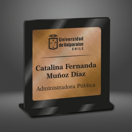 Portanombre cuadrado con placa personalizada 