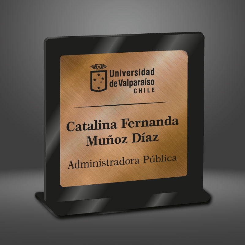 Portanombre cuadrado con placa personalizada para escritorio - Producto ...