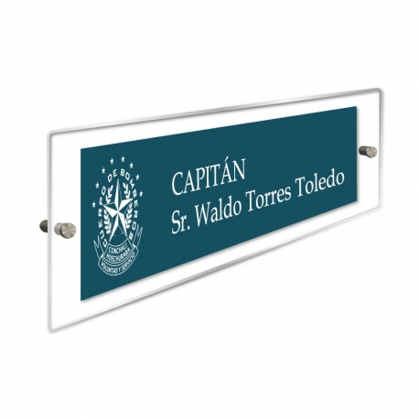 Placa Portanombre con soporte acrílico y distanciadores