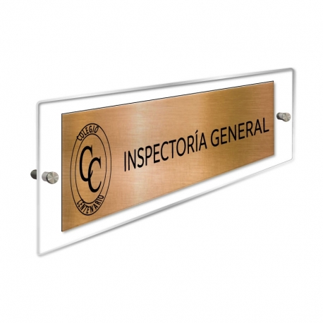 Placa Portanombre con soporte acrílico y distanciadores