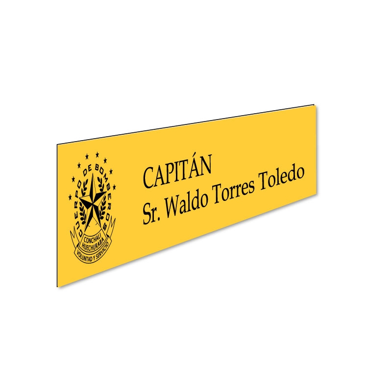 Placa Portanombre Autoadhesiva - Incluye diseño personalizado y grabado láser - Perfecto para uso en puerta