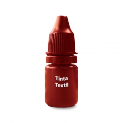 Tinta textil color rojo 5 ml - Ideal para timbrar ropa y etiquetas de tela adhesiva para marcar tus cosas