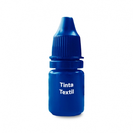 Tinta textil color azul 5 ml - Timbra tu ropa o las etiquetas de tela adhesiva que necesites para marcar tus cosas
