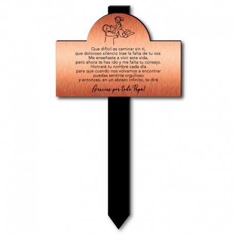 Placa para sepulturas 15 x 10 cms diseño soft con estaca - Personaliza tu mensaje - Ideales para parque cementerio