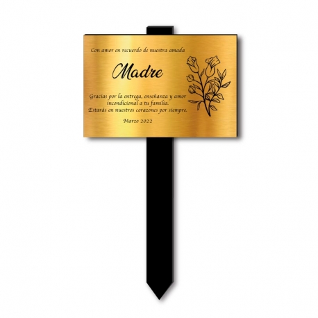 Placa de Recuerdo para sepulturas 15 x 10 cms con estaca - Personaliza tu mensaje - Ideales para parque cementerio