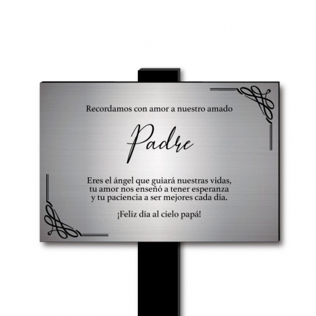 Placa de Recuerdo para sepulturas 15 x 10 cms con estaca - Personaliza tu mensaje - Ideales para parque cementerio