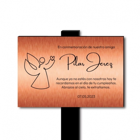 Placa de Recuerdo para sepulturas 15 x 10 cms con estaca - Personaliza tu mensaje - Ideales para parque cementerio