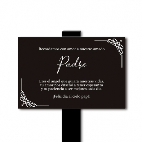 Placa de Recuerdo para sepulturas 15 x 10 cms con estaca - Personaliza tu mensaje - Ideales para parque cementerio