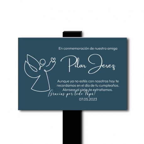 Placa de Recuerdo para sepulturas 15 x 10 cms con estaca - Personaliza tu mensaje - Ideales para parque cementerio