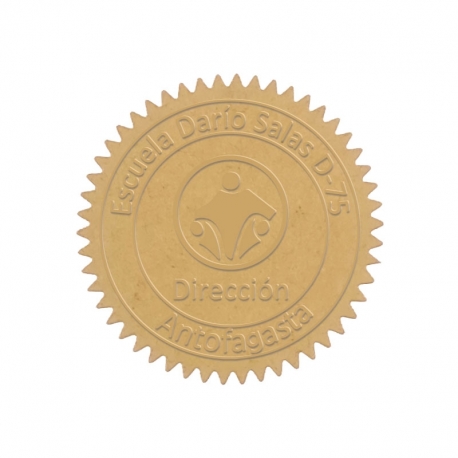 Sello dorado con relieve marcado personalizado con tu diseño