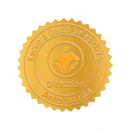 Sello dorado con relieve marcado personalizado con tu diseño
