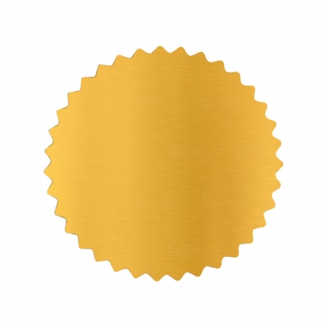 Sello autoadhesivo metalizado color amarillo 5 cm 