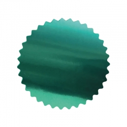 Sello autoadhesivo metalizado color Verde 5 cm