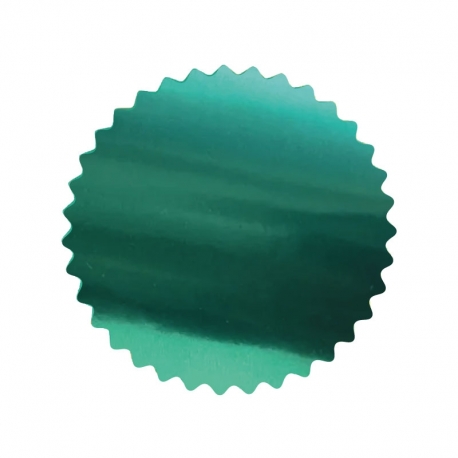 Sello autoadhesivo metalizado color Verde 5 cm