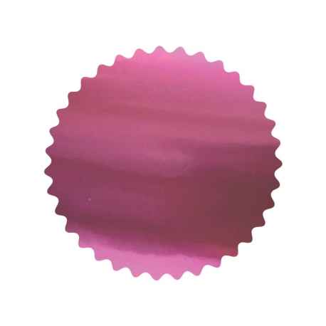 Sello autoadhesivo metalizado color Fucsia 5 cm