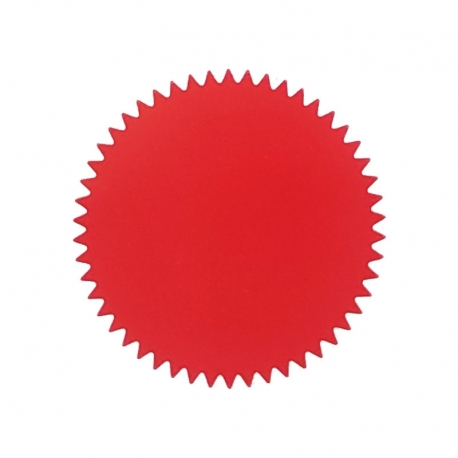 Sello color rojo, ideal para marcar con timbre de agua o sello seco - autoadhesivo.