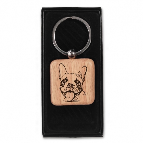 Llavero con Retrato, grabado de rostro sobre madera 4 x4 cm
