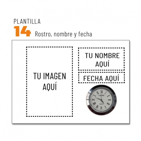 Grabado de rostro / retrato sobre madera nativa con reloj