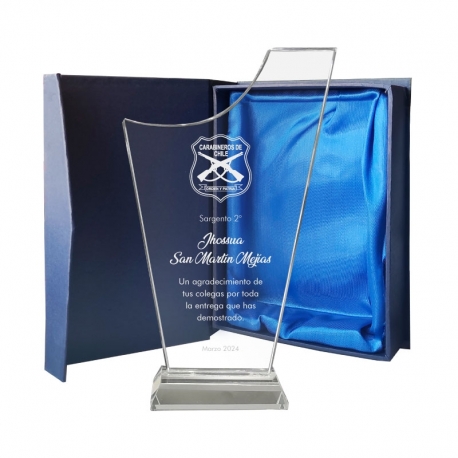Sorprenderte Galvano de cristal Morde L (Grande) con Grabado láser personalizable 