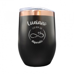 Vaso térmico Mug negro y cobre 320 cc acero inoxidable - Personaliza con logo, nombre o como quieras