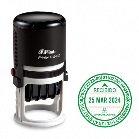Timbre Fechador automático con hora 4,2 cm Shiny R-542D-T24 Timbre Fechador automático con hora 4,2 cm Shiny R-542D-T24