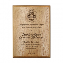 Galvano de Madera Nativa Premio S (Pequeño) incluye caja de presentación y grabado láser