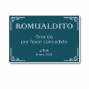 ROMUALDITO placa de agradecimiento con diseño - Selecciona el tamaño y personaliza como quieras - Incluye grabado láser