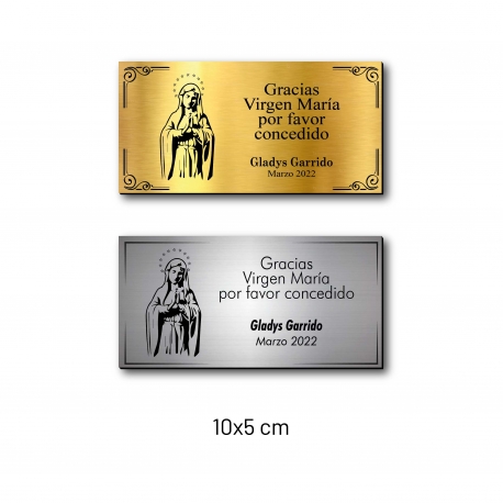 VIRGEN MARÍA placa de agradecimiento con diseño