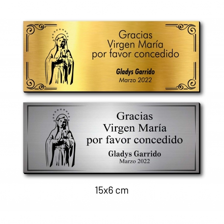 VIRGEN MARÍA placa de agradecimiento con diseño