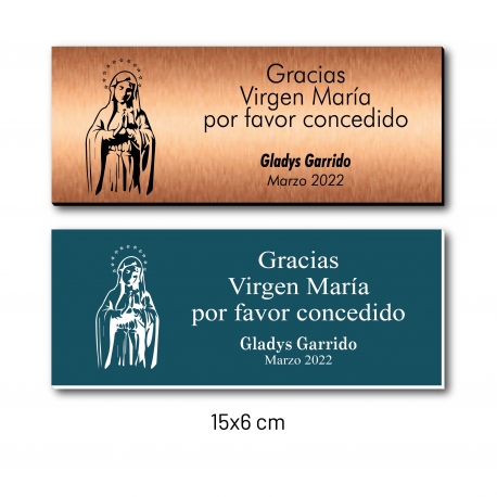 VIRGEN MARÍA placa de agradecimiento con diseño