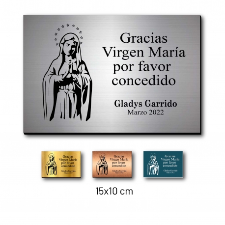 VIRGEN MARÍA placa de agradecimiento con diseño