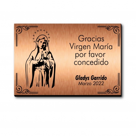 VIRGEN MARÍA placa de agradecimiento con diseño