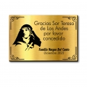 SOR TERESA DE LOS ANDES placa de agradecimiento con diseño - Selecciona el tamaño y personaliza como quieras - Incluye grabado láser