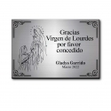 VIRGEN DE LOURDES placa de agradecimiento con diseño - Selecciona el tamaño y personaliza como quieras - Incluye grabado láser