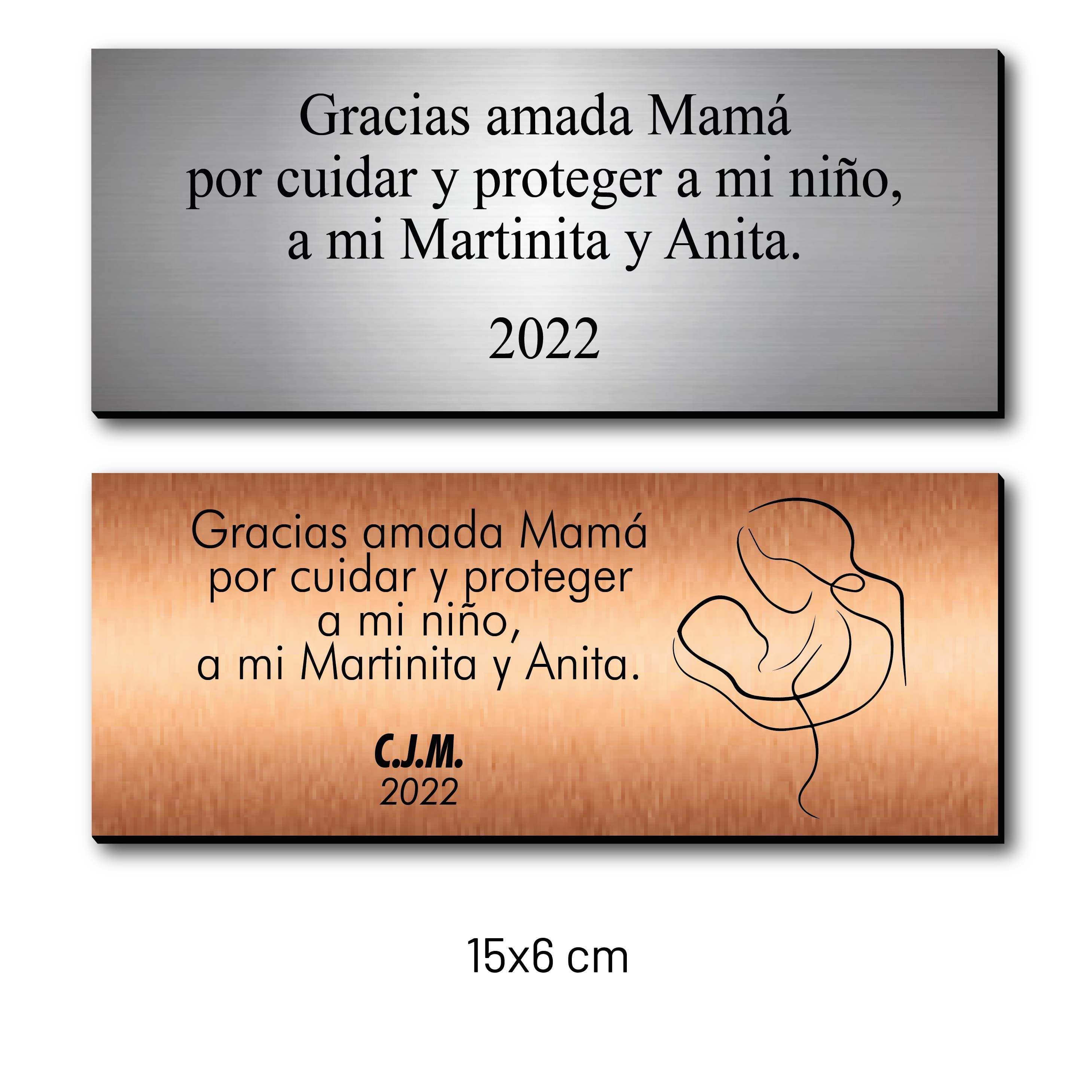 Placa de Agradecimiento de diseño NEUTRO - Selecciona el tamaño y personaliza como quieras - Incluye grabado láser