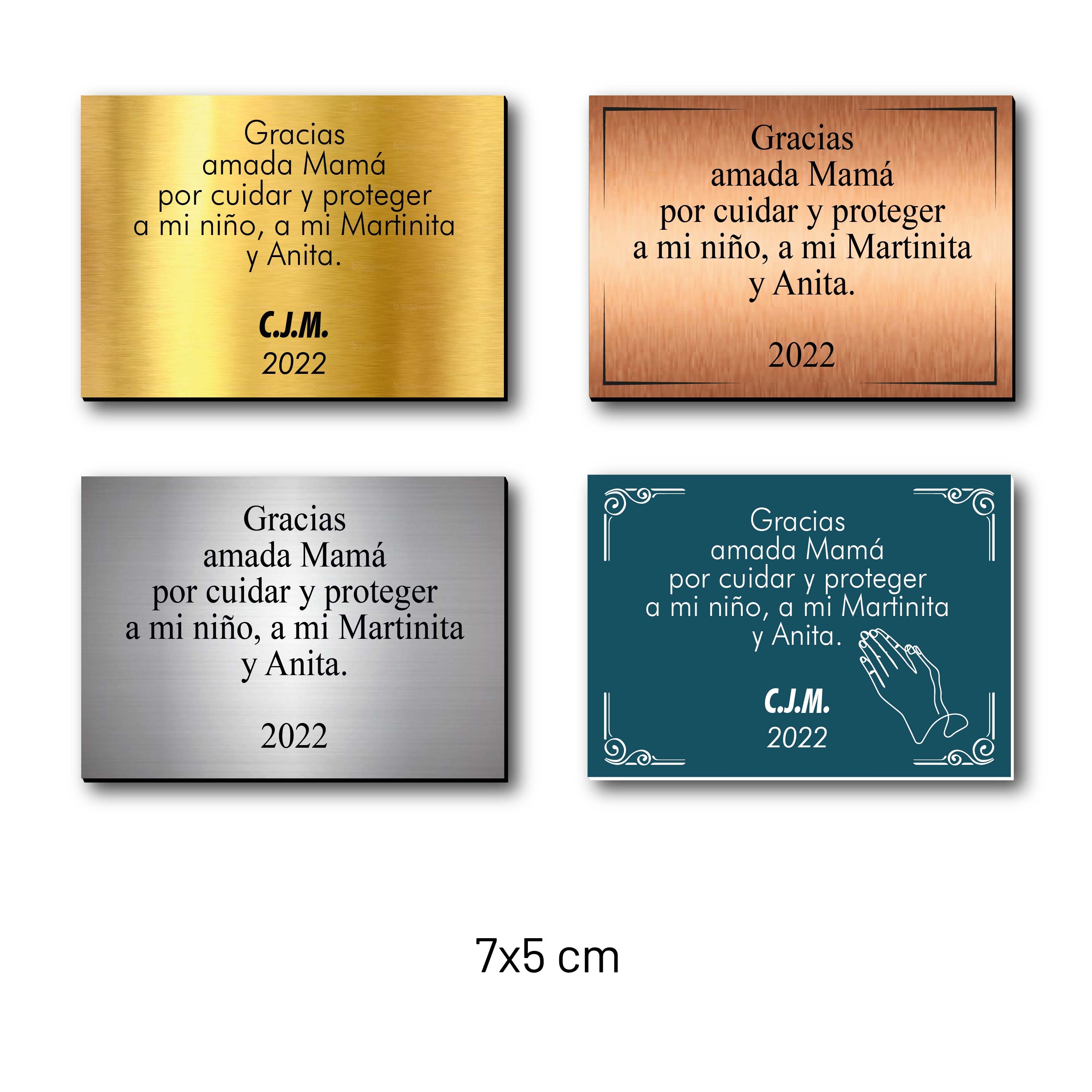 Placa de Agradecimiento de diseño NEUTRO - Selecciona el tamaño y personaliza como quieras - Incluye grabado láser