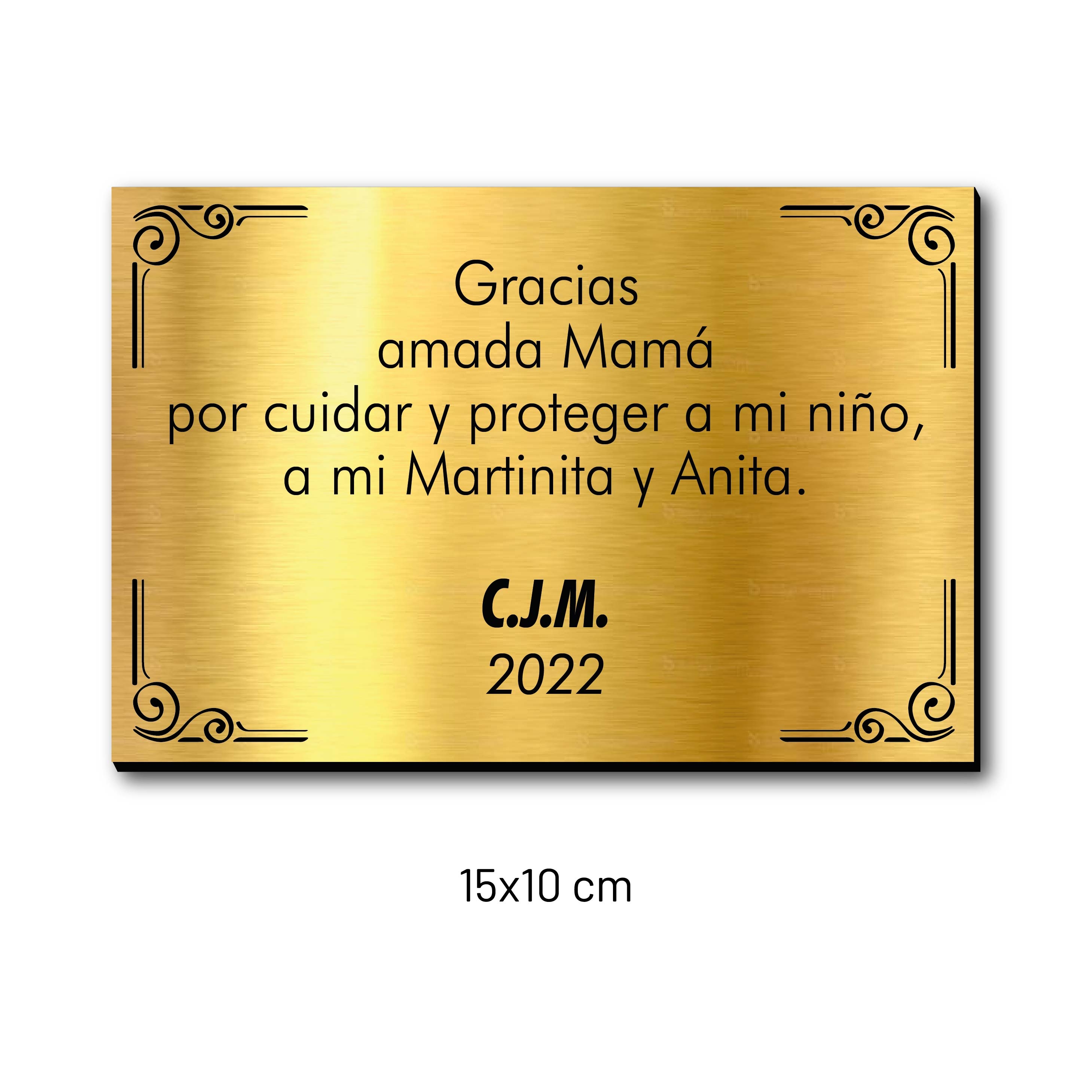 Placa de Agradecimiento de diseño NEUTRO - Selecciona el tamaño y personaliza como quieras - Incluye grabado láser