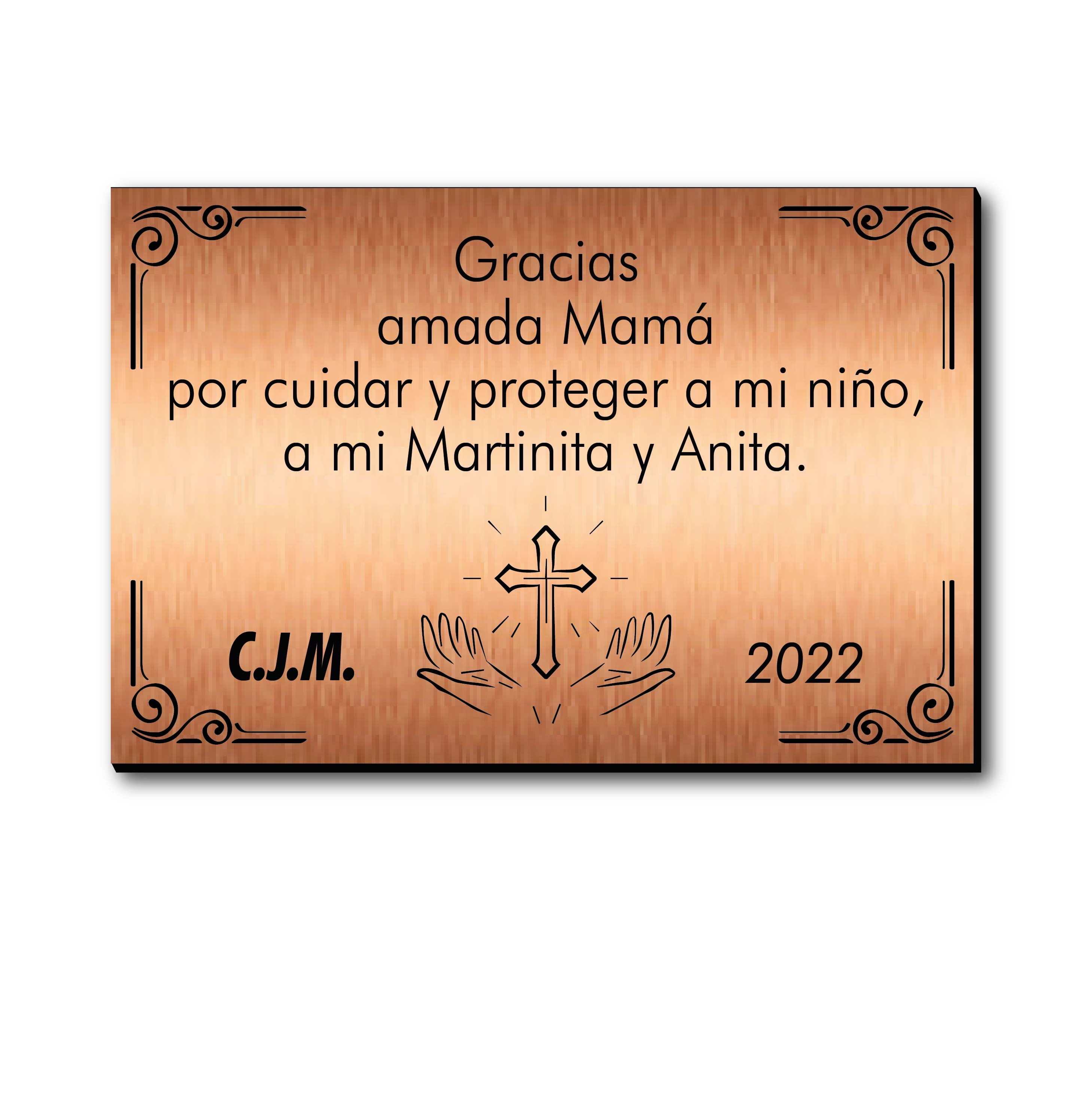 Placa de Agradecimiento de diseño NEUTRO - Selecciona el tamaño y personaliza como quieras - Incluye grabado láser