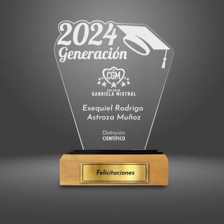 Galvano Acrílico para Graduación 4mm - Con 4 diseños diferentes - Incluye grabado láser y personalización