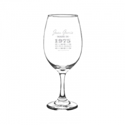 Copa Grabada de Vino Gran Rioja, mas caja de presentación y grabado láser 