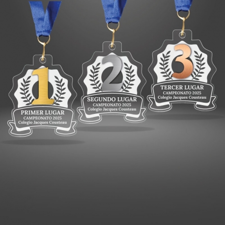 Pack Medallas Premiación línea Prime para 1er, 2do y 3er lugar Pack Medallas Premiación línea Prime para 1er, 2do y 3er lugar