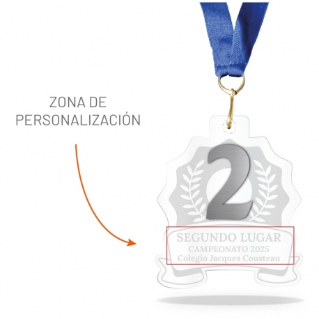 Medalla para premiación línea Prime Segundo lugar Medalla para premiación línea Prime Segundo lugar